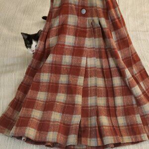 Womens plaid wool skirt